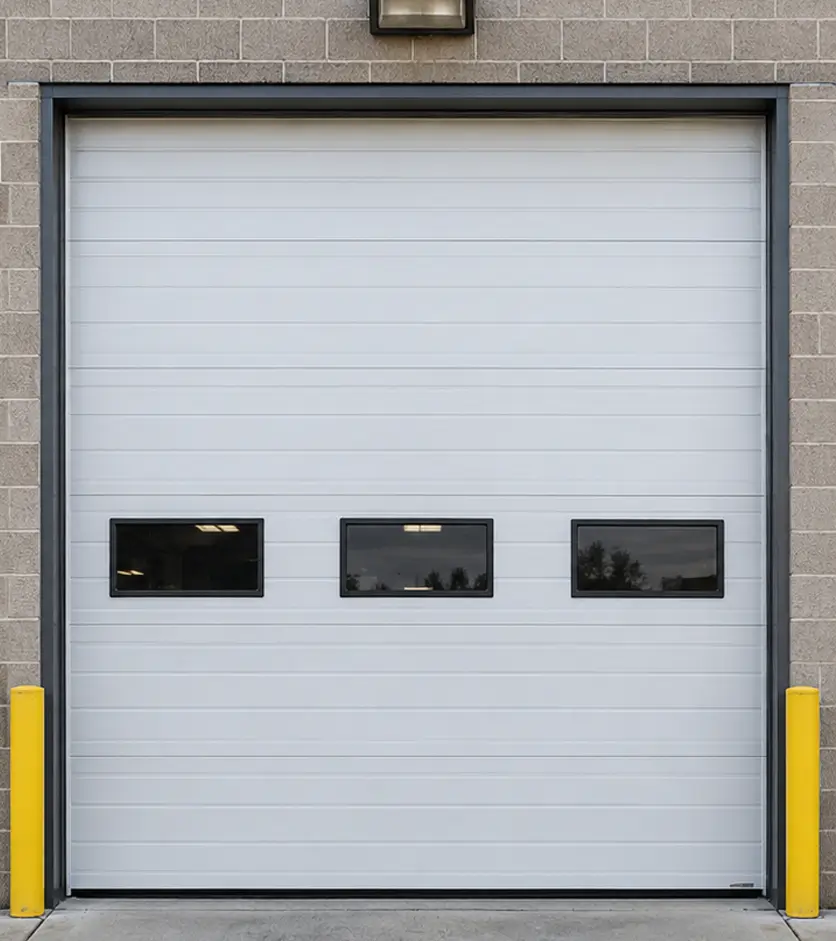 commercial garage door after repair