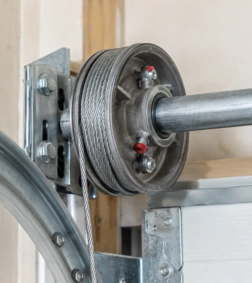 Residential garage door after repair