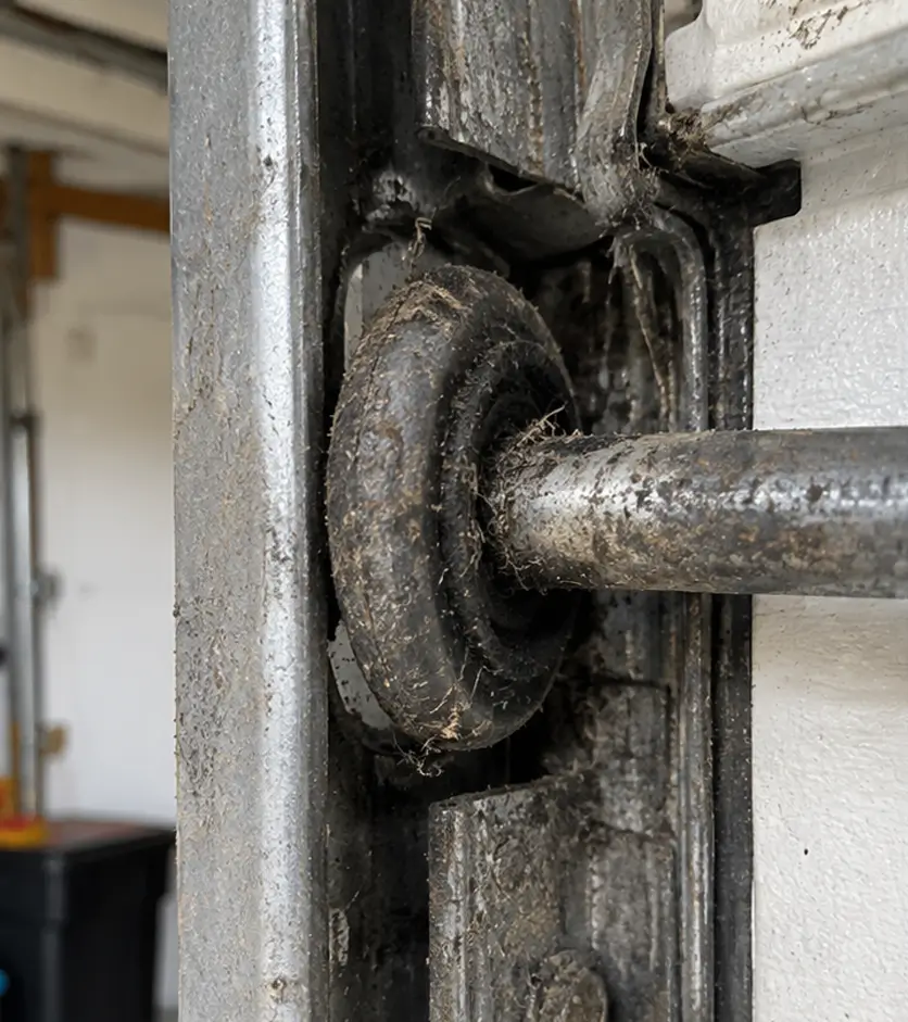  garage door before repair